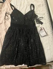 Macys Black Sequin Dress