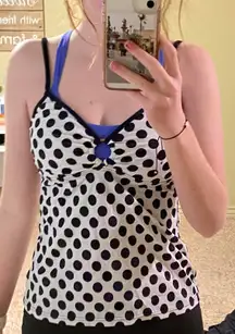 Black and White Polka Dot Swim Top