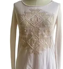 Daytrip Light Weight Soft Pink Long Sleeve Aztec Print Top