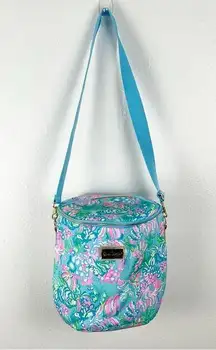 LILLY PULITZER Removable Adjustable Shoulder Strap Zip Closure Insulated Cooler