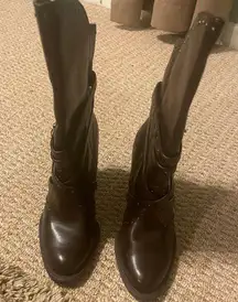 Brown Boots With Silver Studs 