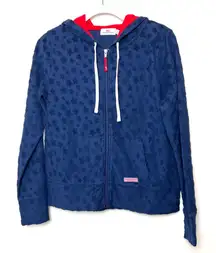 Vineyard Vines Women's Size S Star Full Zip Hoodie Navy Blue‎ Red Preppy Casual