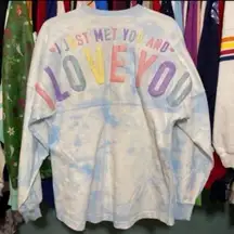 Disney parks pixar UP! Dug Doug sky tie dye and pastel spirit jersey XS NWOT