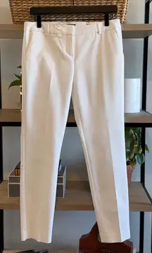 NWT Express Columnist Ankle Low-Rise White Woven Career Dress Pant Trouser, 4