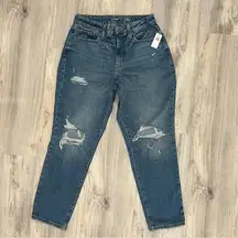 NWT Old Navy High Rise Curvy OG Straight Leg Denim Distressed Jeans Size 6