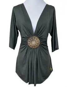 BABY PHAT Vintage Green Medallion Top Size L