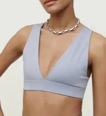 Reformation Dani Ecomove V-Neck Cross Back Bra Sky size small 