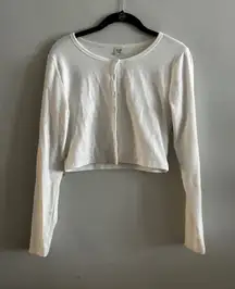 White Cropped Sunday Best Aritzia Button-Up Cardigan