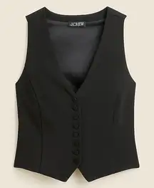 J.Crew Slim-fit Tuxedo Vest In City Crepe Women’s Size 10 Black Cropped NWT