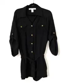 Black Gold Button Romper Size Small