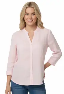 Hot Cotton size medium pink linen top