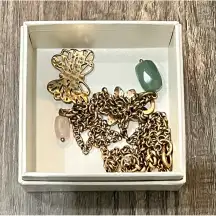 FINAL PRICE lucky brand flower butterfly stone charm drop necklace