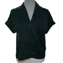Rachel Zoe Black Boxy Button Down Shirt Large