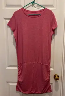 Patagonia Womens Glorya Active Dress Size L Pink Heathered‎ Ruched Athleisure