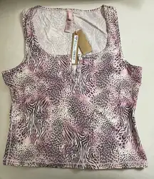 Skims NWT Sleep Tank Top Bloom Mini Multi Animal Print Size L