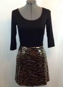 BLACK and SILVER GOLD SEQUIN DRESS