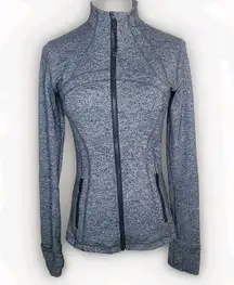 Lululemon Define Jacket Womens 6‎ Heather Gray Full-Zip Mock Neck Active