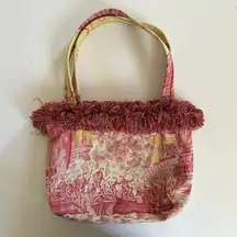 Millie Bags Yellow Pink  vintage y2k fringe fabric purse, unique handbag