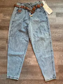 Vintage Bugle Boy Jeans Womens Size 26 Blue Acid Wash Parachute Denim Pants 80s
