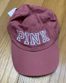 PINK Victoria's Secret Baseball Cap Embroidered Logo Adjustable Strap Cotton NWT