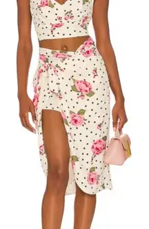 Revolve LPA Cassey Skirt in Dotty Rose wrap skirt SIZE‎ MEDIUM NEW