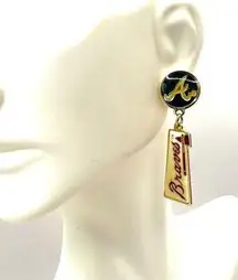 Vintage Atlanta Braves logo drop earrings