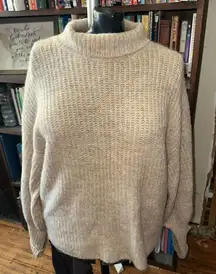 Express cozy cowl neck oatmeal heathered M oversized sweater