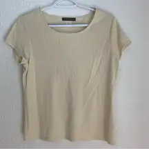 Y2K light yellow butter slinky tee shirt, size M