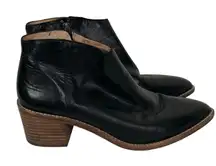 Madewell Justine Western Pointy‎ Leather Point Ankle Booties Size 8.5
