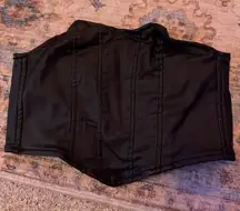 Edikted Black Leather Corset Top