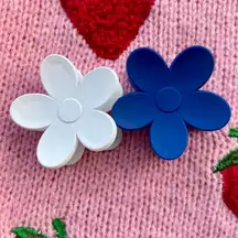 Pack of 2: white and blue flower claw clip