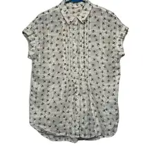 JANE + DELANCEY Bees Button Blouse Shirt Anthropologie Size Large EUC #CA-2032