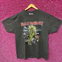 Iron Maiden Killers Gray Mineral wash oversized tee Large