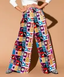 Dressed in lala Colorful Geometric Women's Wide-Leg Pants