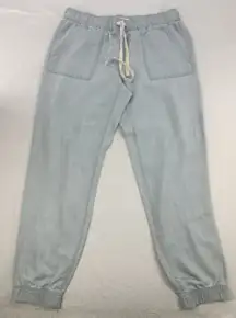 LOFT light blue jogger pants with elastic waistband and drawstring Size MT