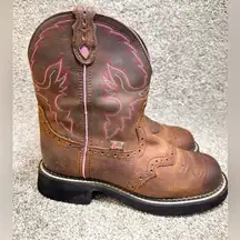 JUSTIN WOMEN'S WANETTE WESTERN WORK BOOTS size 7.5B