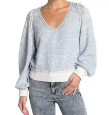 Free People  blue and White sweater