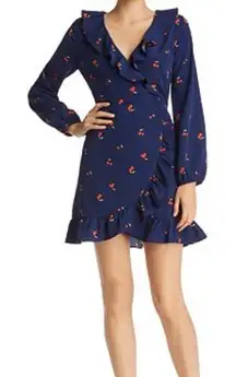 Sadie & Sage Ruffled‎ Cherry Print Faux Wrap Dress