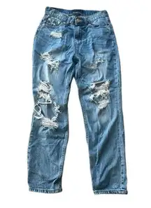 Aeropostale Mom Jean Distressed Medium Wash