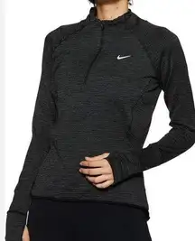 Nike medium pullover dark gray 3/4 zip dri fit reflective dots running