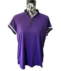 Belyn Key Womens Golf Shirt Polo Top Purple Athletic Large