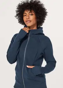Lululemon Scuba Hoodie Size 6 Mach Blue Light Cotton Fleece Zip Up Winter Cozy