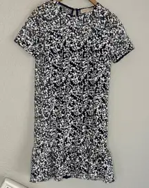 Michael Kors Floral Sequin Ruffle Hem Dress Short Cocktail Party Wedding NYE