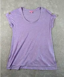 lilly pulitzer etta scoop neck light purple gold buttons xxs