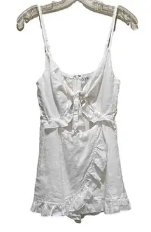 LF Seek the Label Linen Tie Front Romper White Size Medium