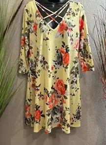 #21 Paisley Grace floral, printed semi sheer dress size large￼