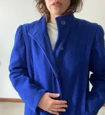 VINTAGE FORECASTER of BOSTON Wool Puff Sleeve Longline Pea Coat