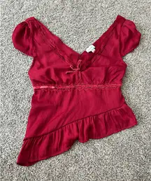 Red la hearts babydoll top 