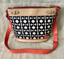 Spartina 449 Daufuskia Island Natural Linen Genuine Leather Shoulder Crossbody