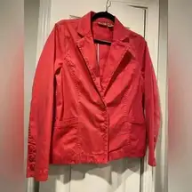 L.L. Bean Women’s Pink Salmon Corduroy Blazer Unlined Size 10 / Medium